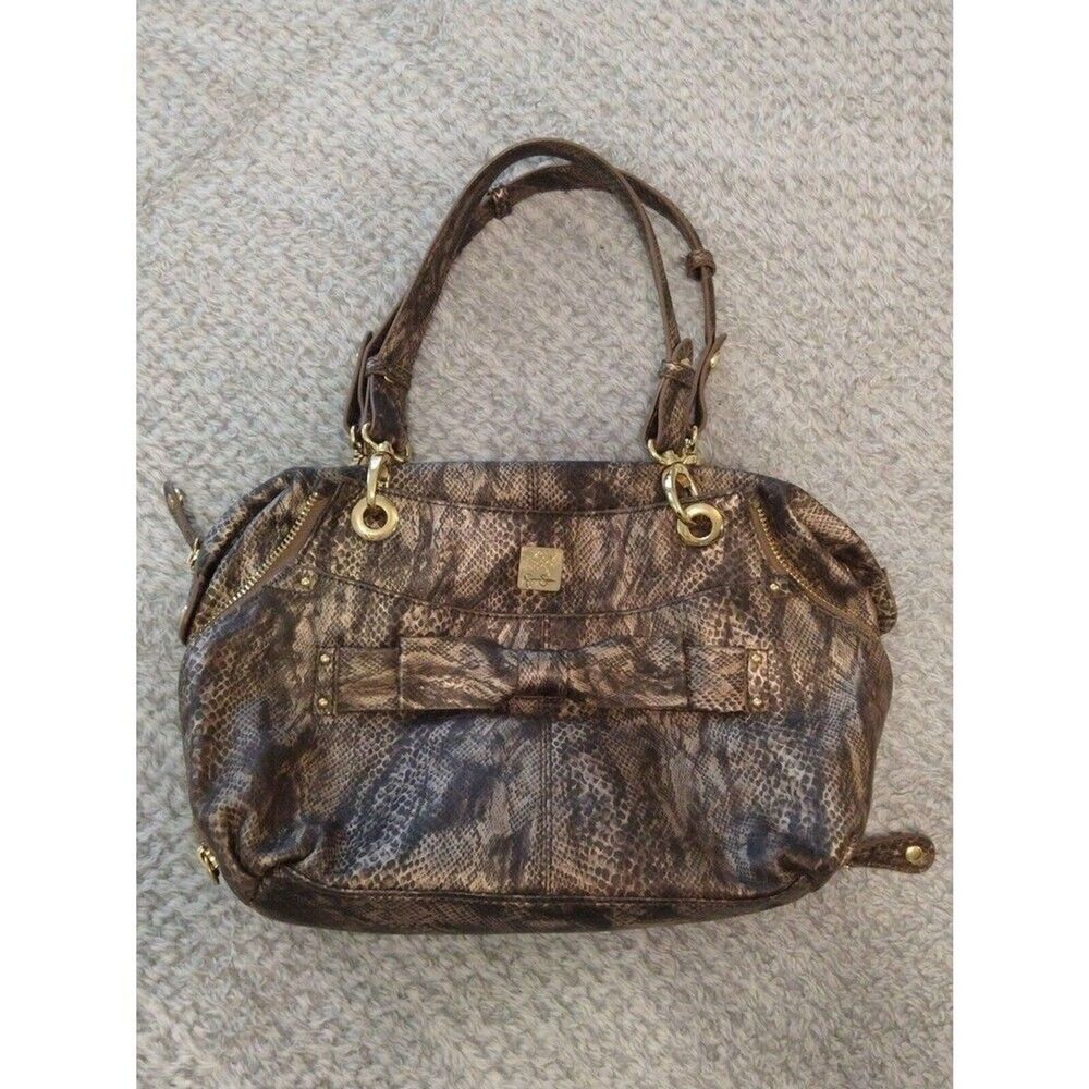 Jessica Simpson bow snakeskin handbag Y2K City Vintage Feminine Bow - Picture 7 of 12
